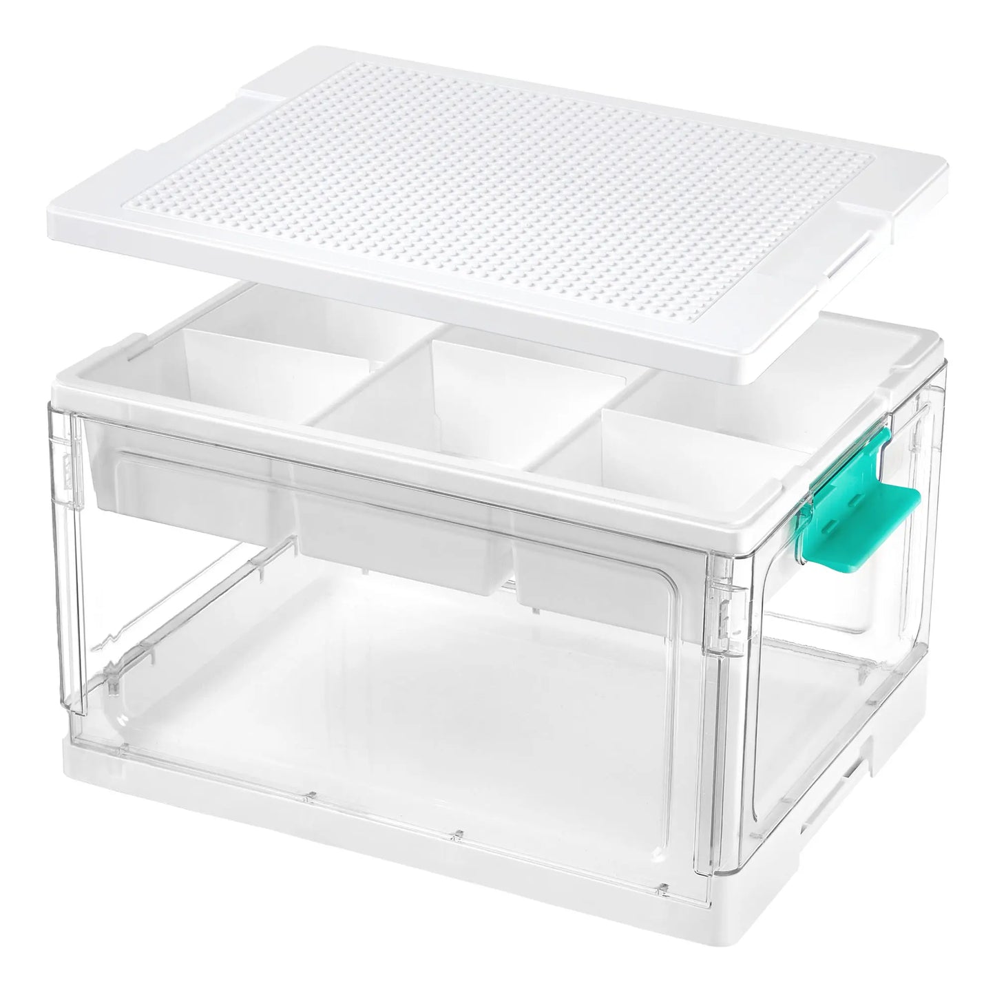 Clear Craft Storage Bin with Removable Trays & Adjustable Dividers