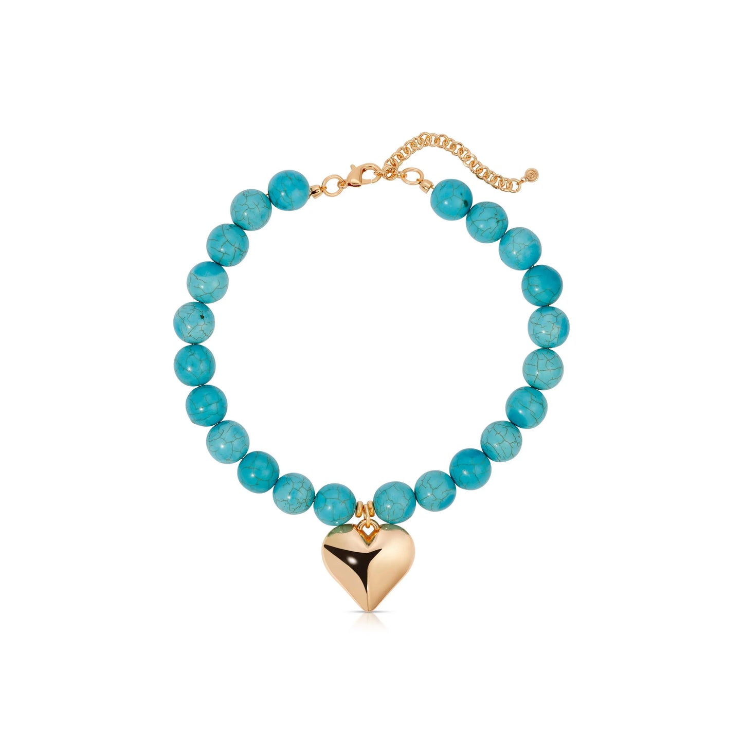18K Gold Plated Turquoise Heart Necklace for Women