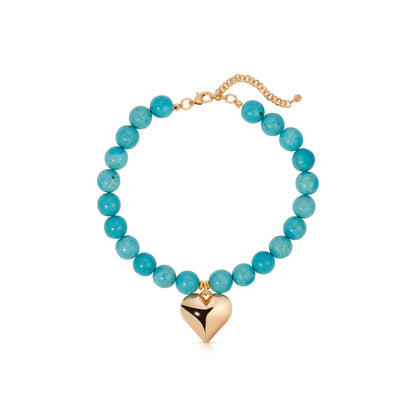 18K Gold Plated Turquoise Heart Necklace for Women
