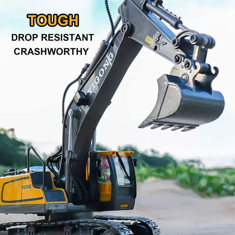 1:20 RC Alloy Excavator – 2.4GHz Rechargeable Remote Control Construction Vehicle