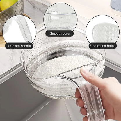 Multifunction Rice Strainer Bowl – BPA-Free Kitchen Colander with Handle