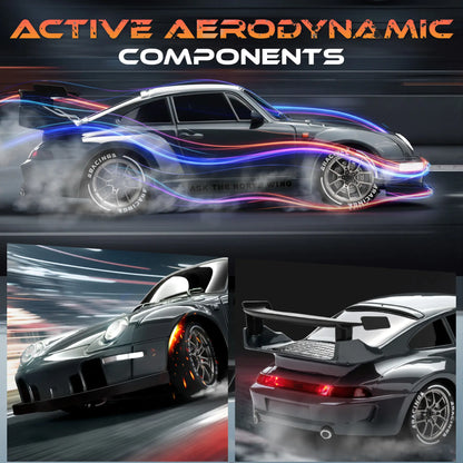 1:24 Scale 4WD RC Drift Car – USB Rechargeable Remote Control Car with LED Lights