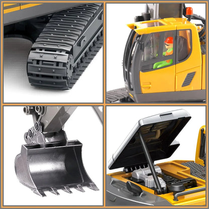 1:20 RC Alloy Excavator – 2.4GHz Rechargeable Remote Control Construction Vehicle