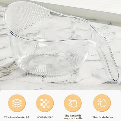 Multifunction Rice Strainer Bowl – BPA-Free Kitchen Colander with Handle