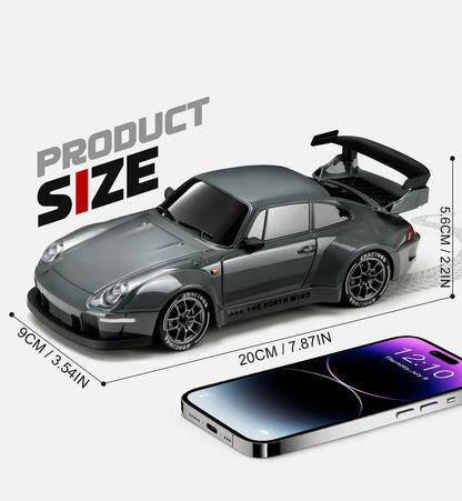1:24 Scale 4WD RC Drift Car – USB Rechargeable Remote Control Car with LED Lights