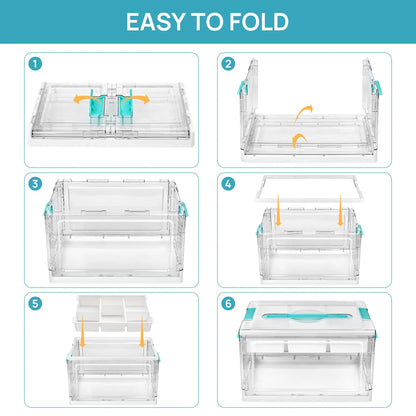 Clear Craft Storage Bin with Removable Trays & Adjustable Dividers